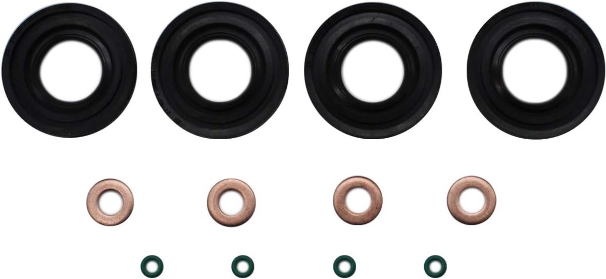 Brandstofinjector afdichting set - 12-delige kit - Compatibel met Ford Transit MK7 2.2 2.4 3.2 TDCI - ShopVlot