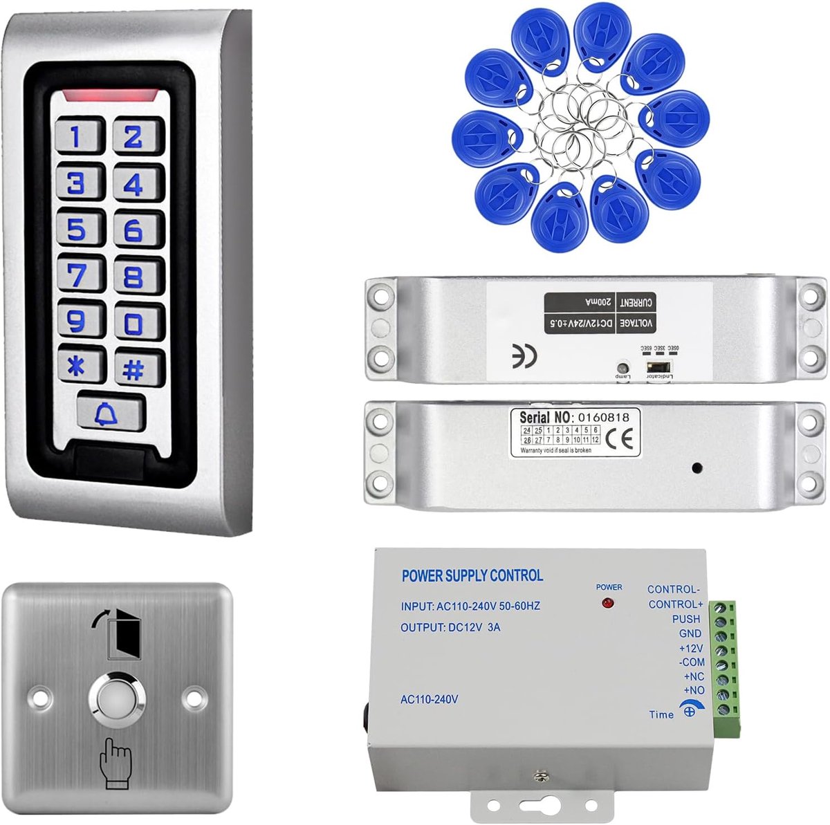 Toegangscontrole systeem - metalen toetsenbord - IP68 waterdicht - 2000 gebruikers ondersteuning - ShopVlot