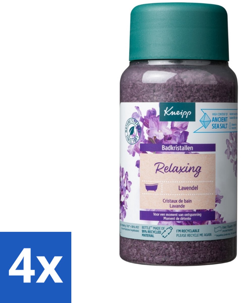 Kneipp - Badzout - Badkristallen - Lavendel - 600 g - Voordeelverpakking - 4 stuks