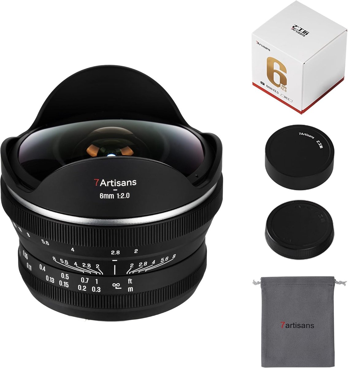 Fisheye lens 6mm F2.0 - APS-C ultra groothoek - 220° beeldhoek - Perfect voor nachtelijke opnames - ShopVlot