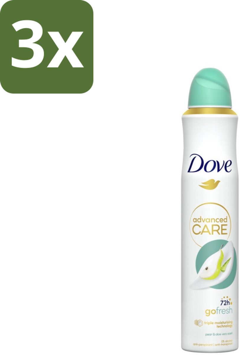 Dove Deodorant Spray - Peer & Aloë Vera - 200 ml - Bulkverpakking - 3 stuks