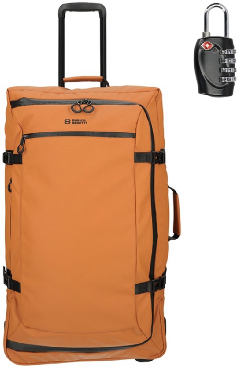 Ruimbagage Koffer 75x41x28 cm - Grote Trolley Wieltas - Oranje - Met TSA Hangslot