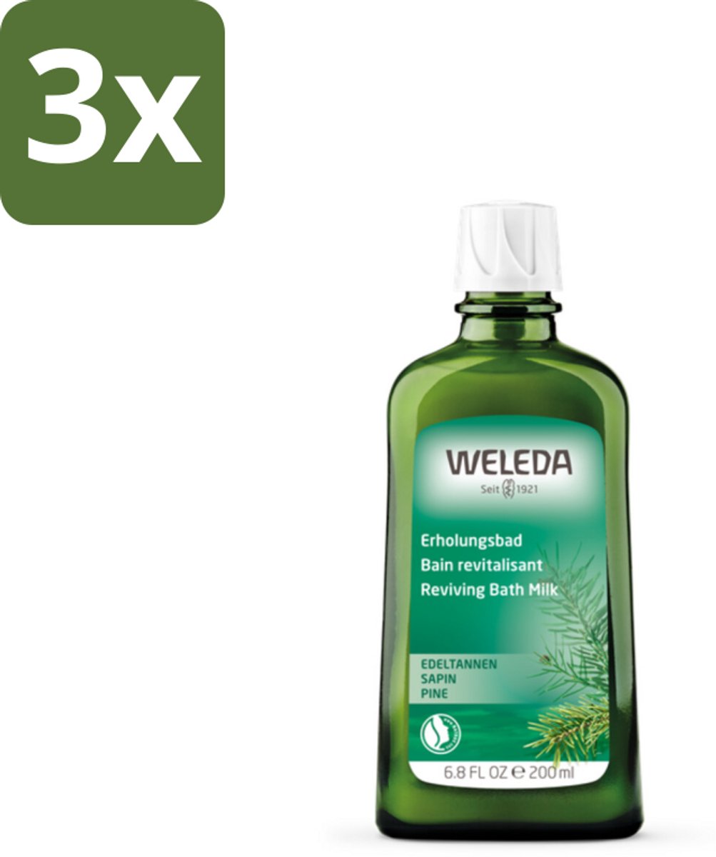 WELEDA - Verkwikkingsbadmelk - Zilverspar - 200 ml - Bulkverpakking - 3 stuks