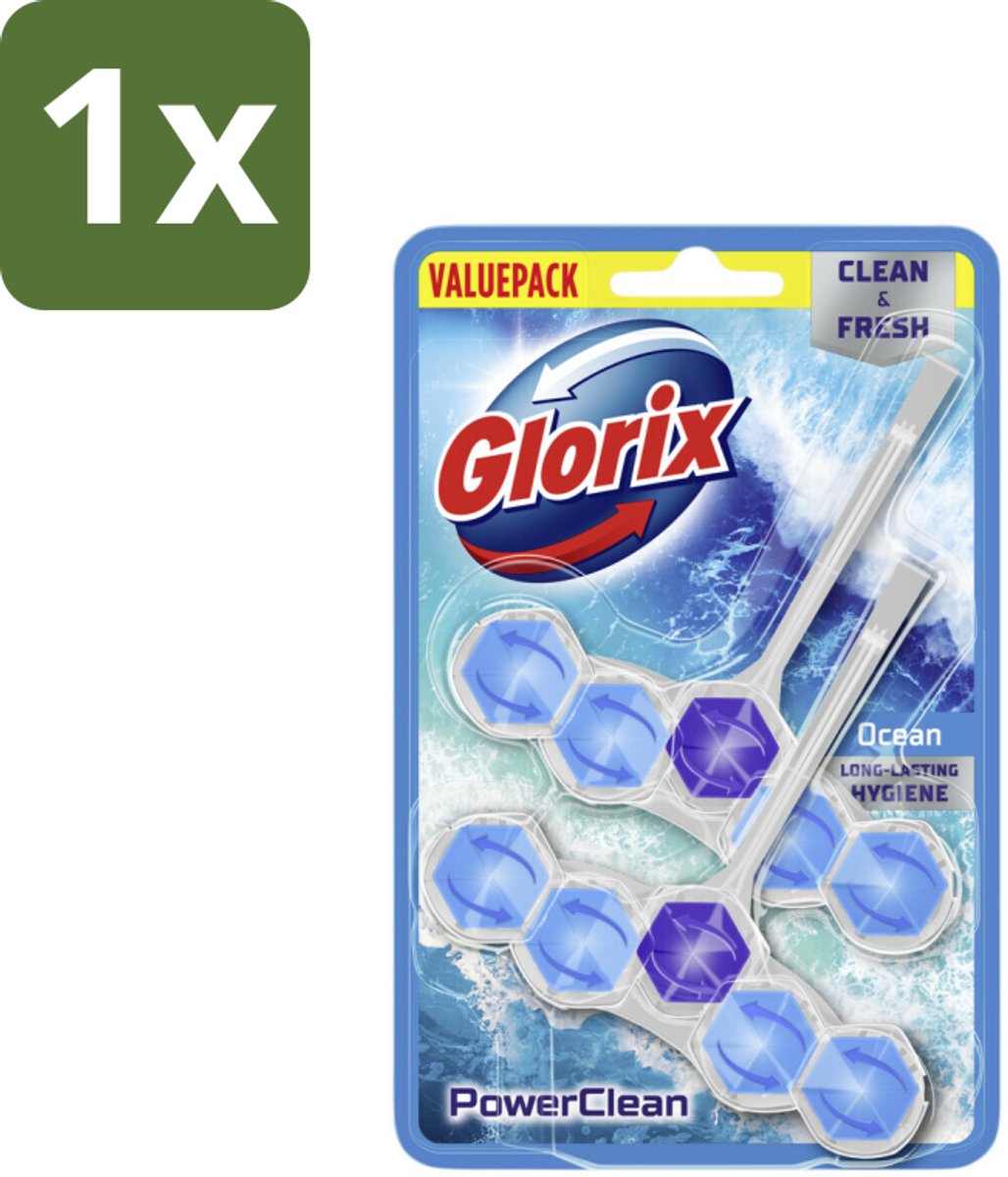 Glorix - Toiletblok - Power Clean Ocean - Frisse Geur - 2 blokken - 1 stuk