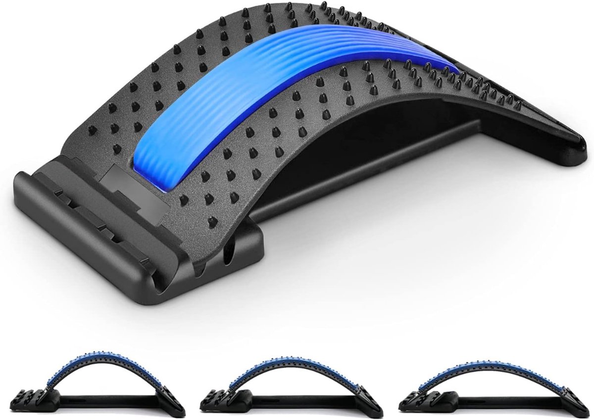 Lìon® Backstretcher - Backstretcher Voor Rugklachten - Rugstretcher - Zwart - 40cm x 27cm x 6cm