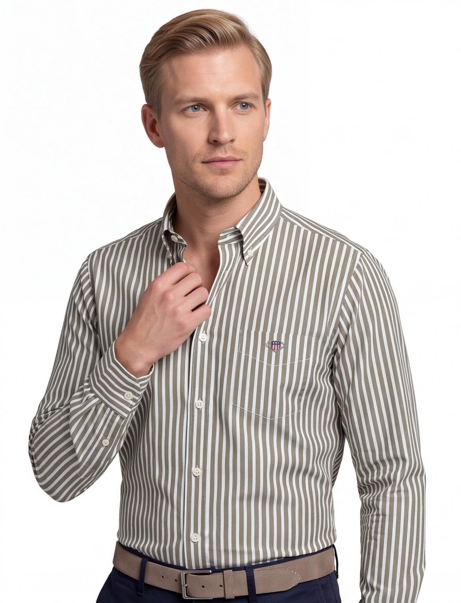 casual overhemd Gant Regular Fit groen