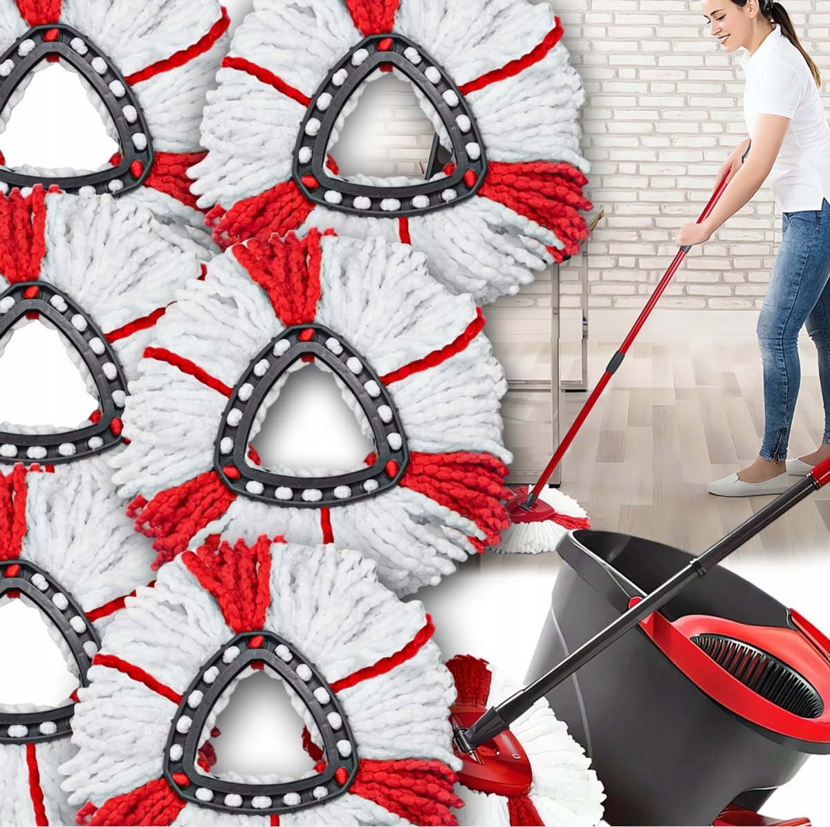 6x Vileda Turbo Mop Opzetstukken - Ultra Absorberend & Wasbaar