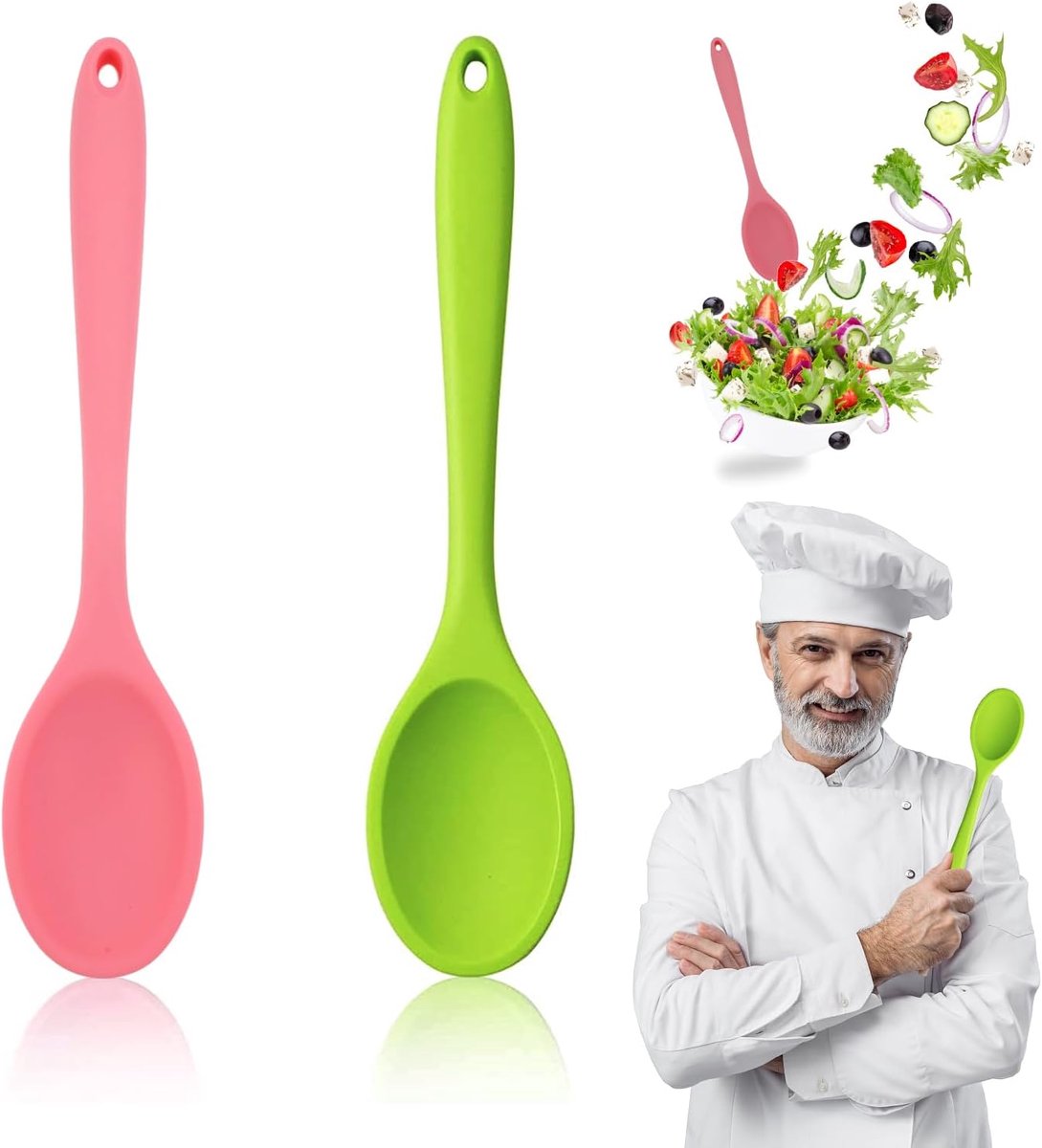 Grote lange handgreep 27 cm lepel siliconen keuken lepel vermijdt - ShopVlot