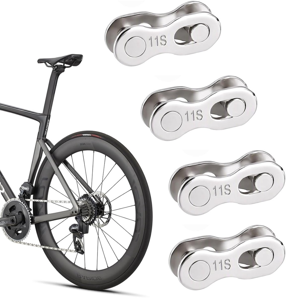 4 paar fietskettingen, 11 versnellingen, verzilverd - ShopVlot