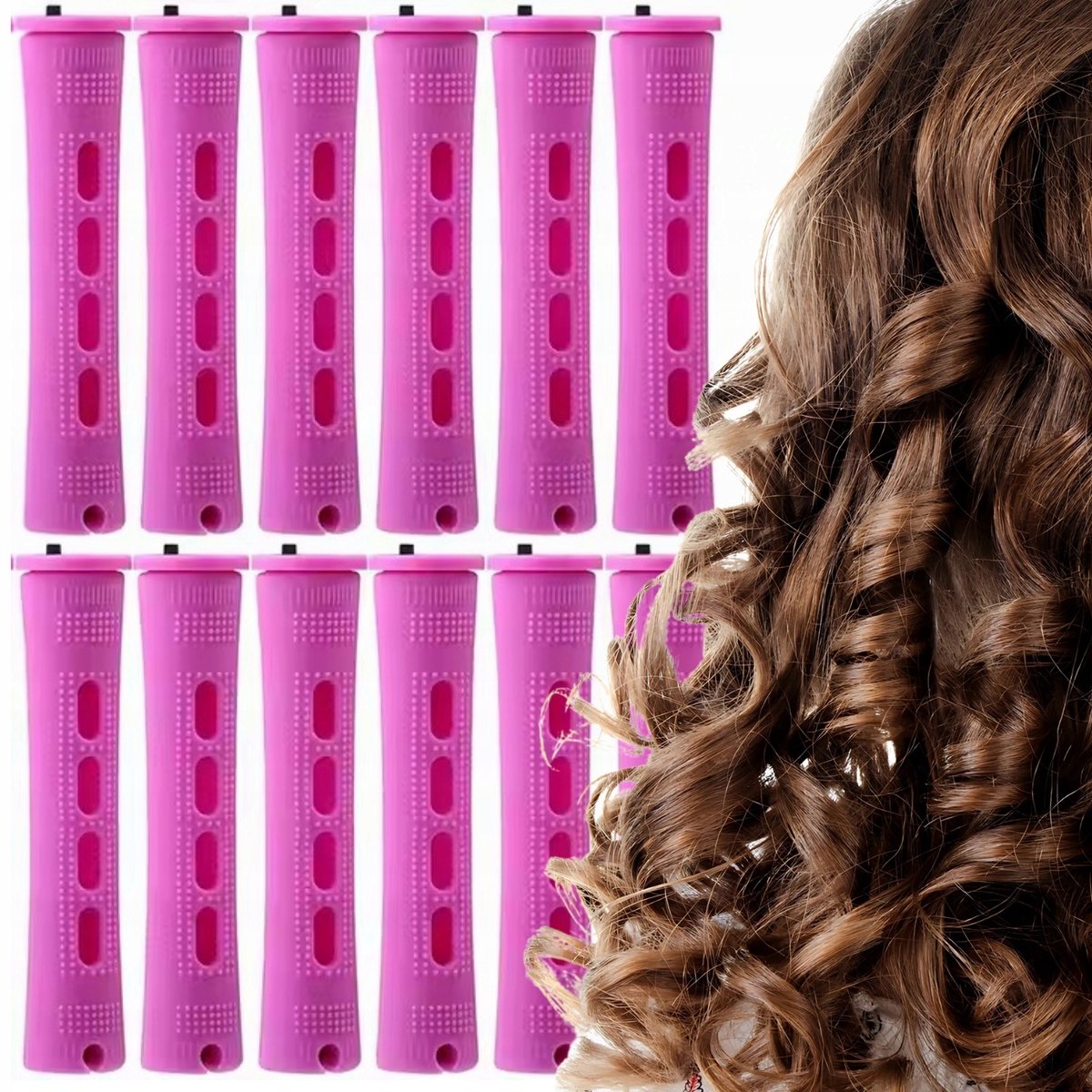 Merkloze Haarkrultangen 19mm - Set van 12 voor Permanente Krullen