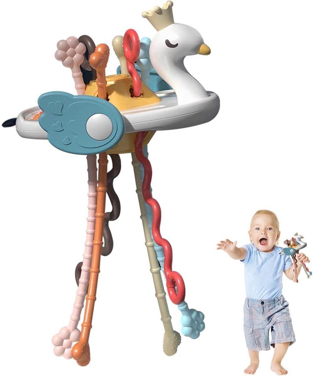 Casalora - Montessori Speelgoed 6 Maanden-4 Jaar - Sensorisch Babyspeelgoed - Zwaan Ophangspeelgoed - Babybijtspeeltje - Educatief Activiteitenspeelgoed - Speelgoed voor Onderweg