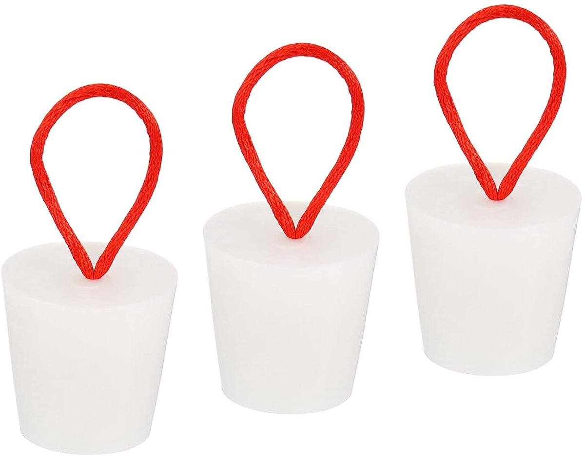 sourcing map 3pcs Silicone Rubber Conical Plugs 22mm to 29mm Solid Spray Toppers with Handle for Test Tubes, Water - ShopVlot