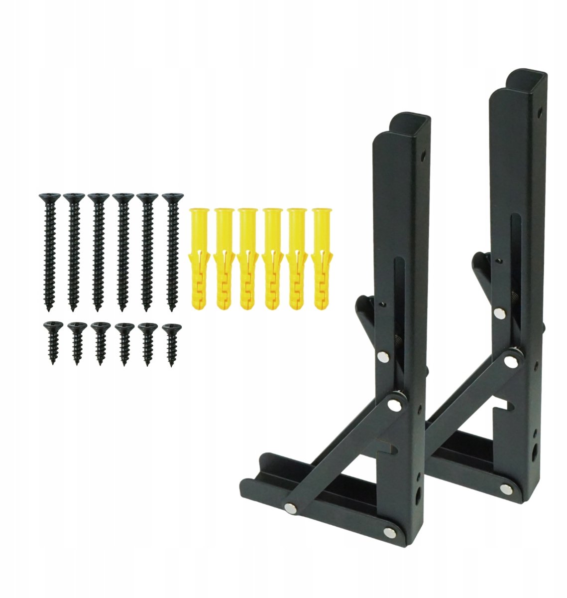 Opvouwbare Plankdragers L 255 mm - Zwart - Set van 2
