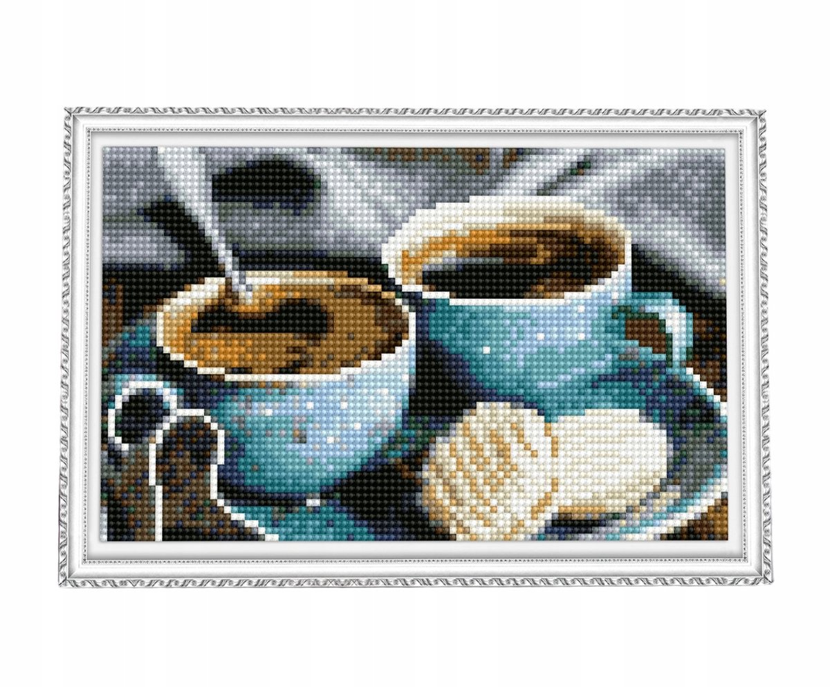 Diamond Painting 20x30cm - Ochtendkoffie - Inclusief lijst