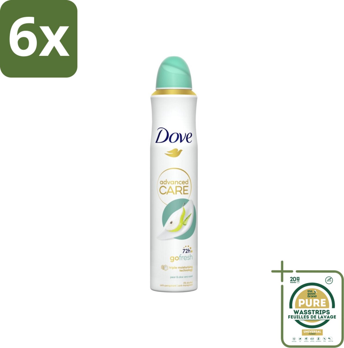 Dove Deodorant Spray - Peer & Aloë Vera - 200 ml - Voordeelverpakking - 6 stuks - Dove - Peer & Aloë Vera