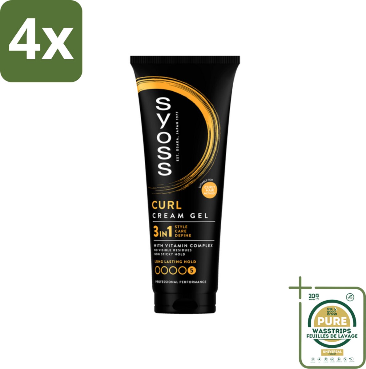 Syoss - Curl Control - Gel - Voor Gedefinieerde Krullen - 250 ml - Voordeelverpakking - 4 stuks - Krullen definieren - Krullen fixeren