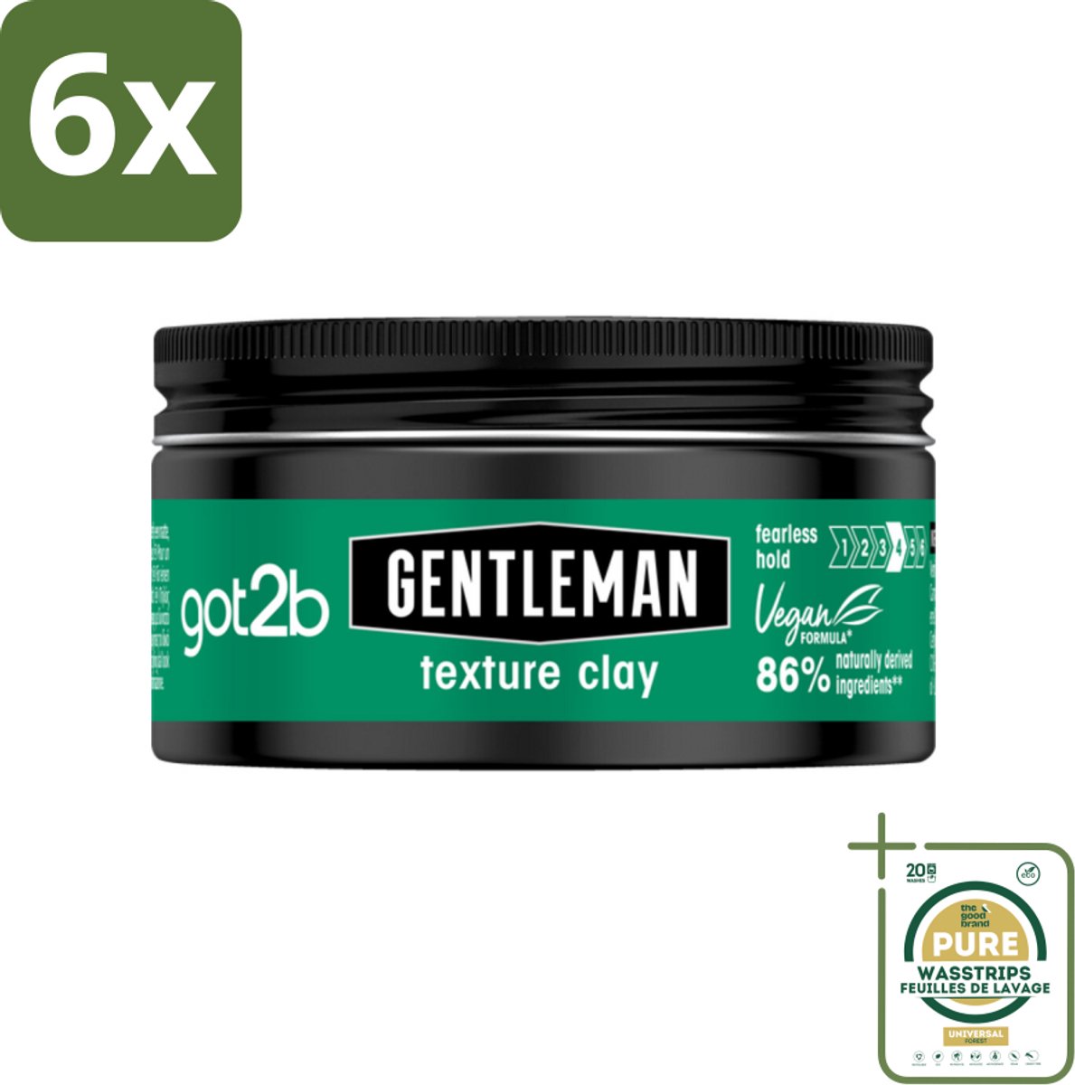 Got2B - Texture Clay - Gentleman - 100 ml - Voordeelverpakking - 6 stuks - Herenkapsel - Textuurklei