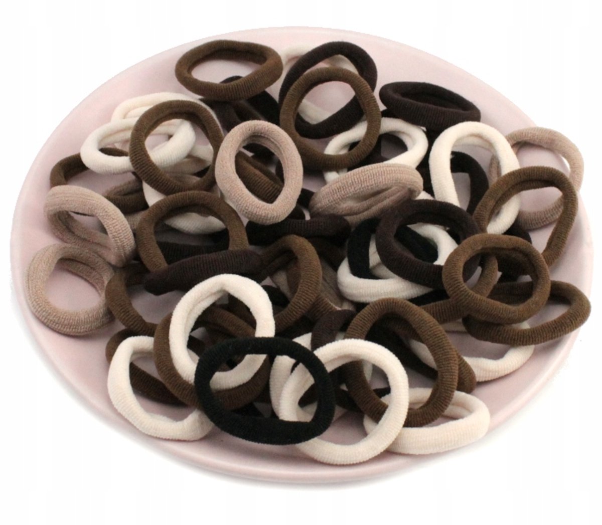 Haarelastiekjes 50 stuks Lycra Beige Mix - 3 cm