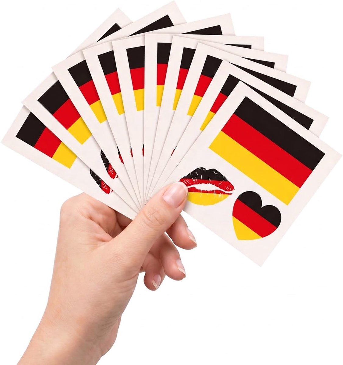 Tijdelijke tatoeages Duitsland WK - 10 vellen waterdicht - afneembaar - voor voetbalsupporters - ShopVlot
