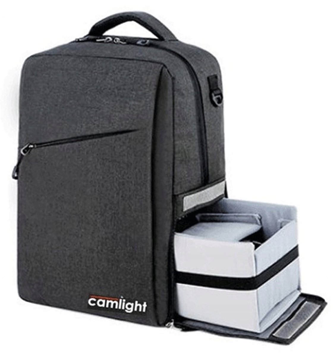 Merkloze Camera & Laptop Rugzak met USB Poort - Zwart