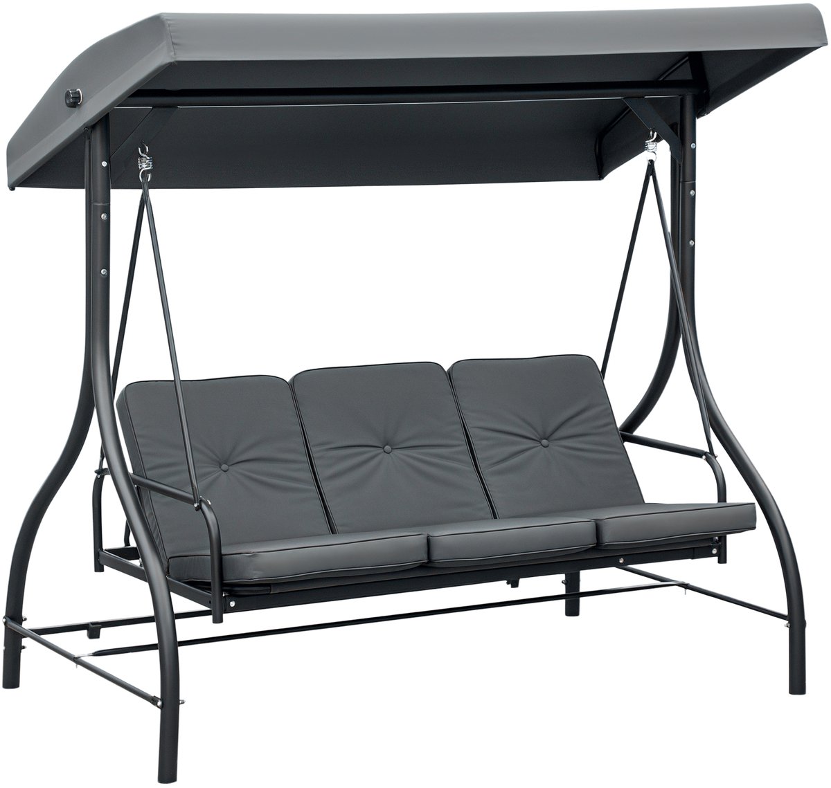Outsunny Schommelbank - Metaal - 195x117x175cm - Grijs