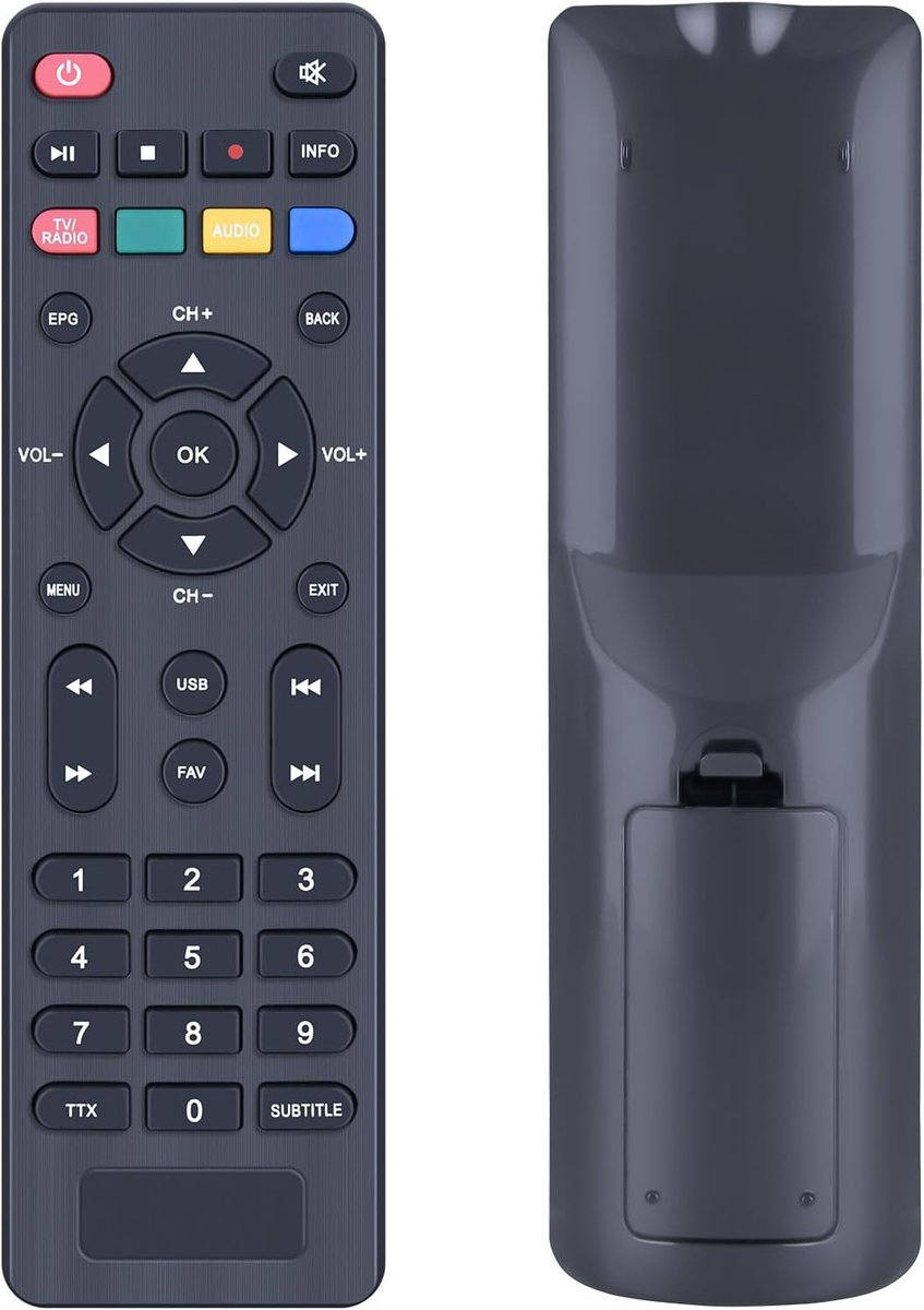 Vervangende afstandsbediening - compatibel met TeleSystem TS6815 T2HEVC - eenvoudig in gebruik - ShopVlot