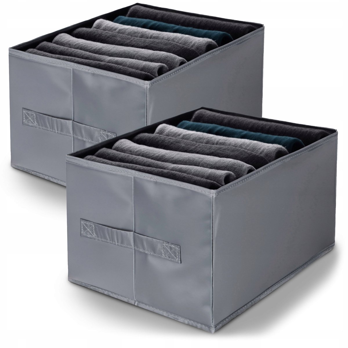 Set van 2 Stoffen Lade Organizers met 7 Vakken - Grijs