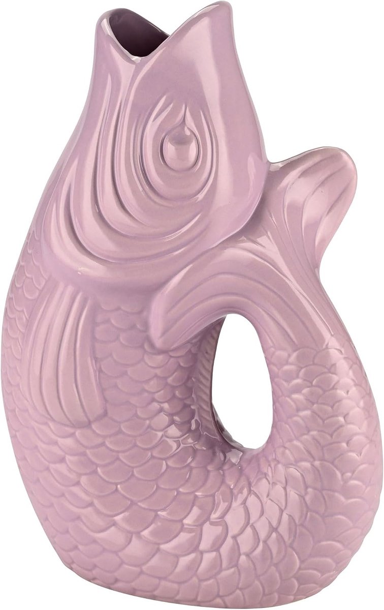 Giftcompany - Vase, carafe - Monsieur Carafon - fish - earthenware - color: lavender - (WxDxH): 21 x 12 x 31 cm - ShopVlot