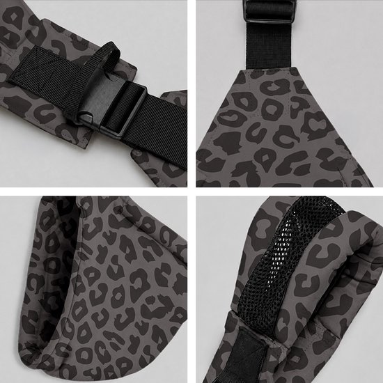 LUVION® Baby Sling FLORENCE Grey Leopard - Heupdraagzak Baby - Ergonomische Hip Carrier - Draagzak - Tot 16 kg - Grijs met Luipaard Patroon van Luvion — afbeelding 2