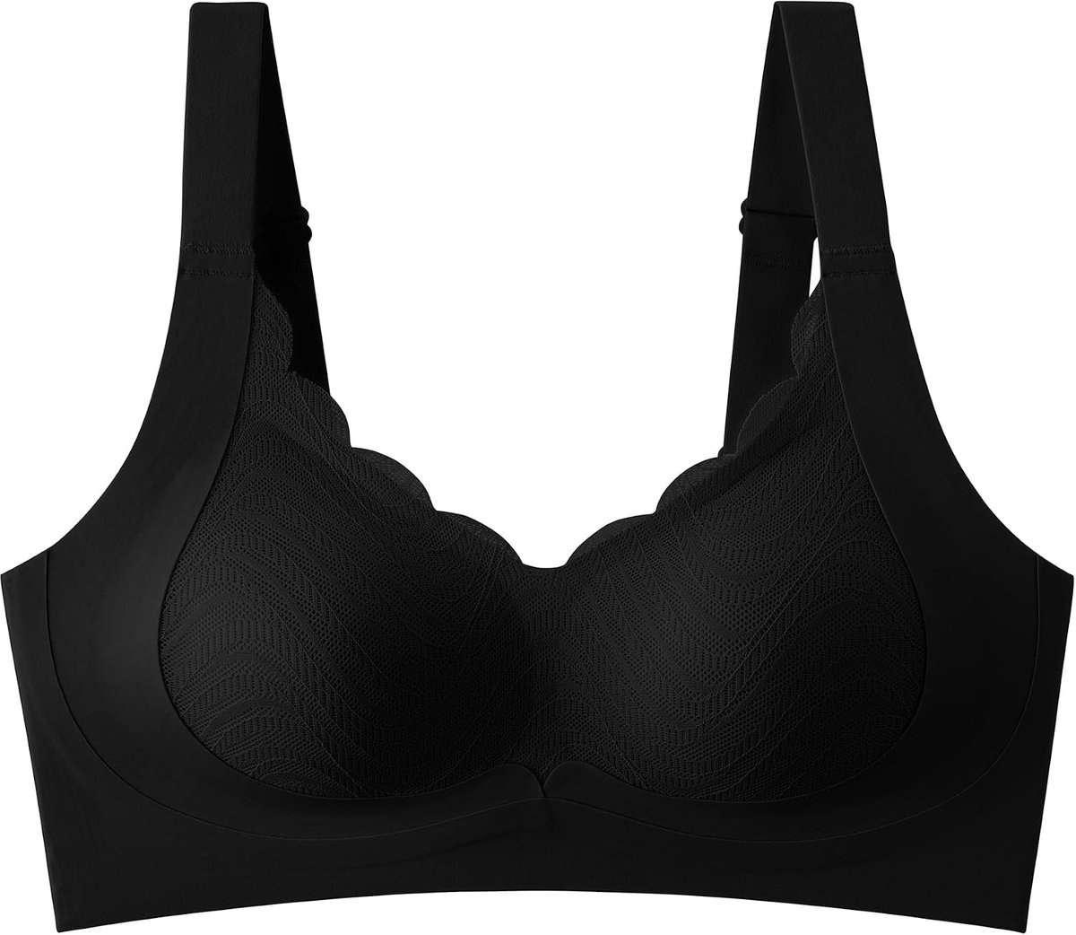 Seamless women's bra without underwire with lace - Smooth contoured cups with lace detail - ShopVlot