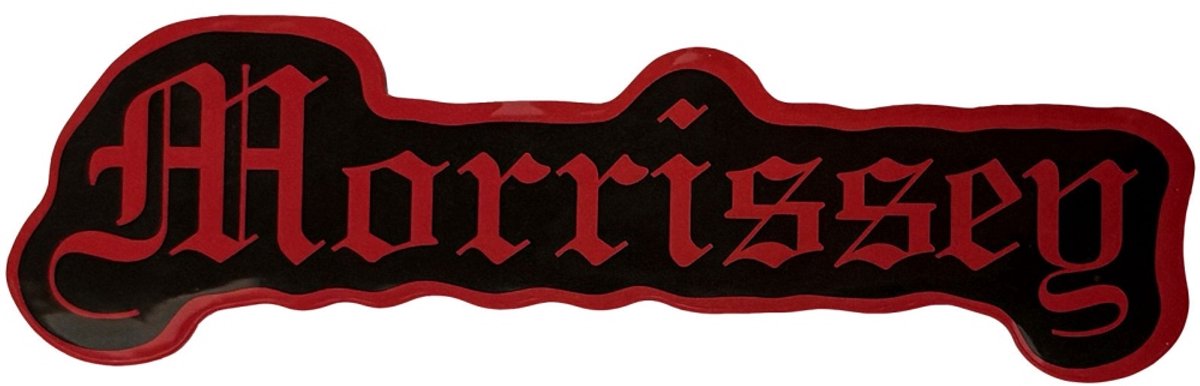Morrissey - Old English Logo Sticker - Zwart/Rood