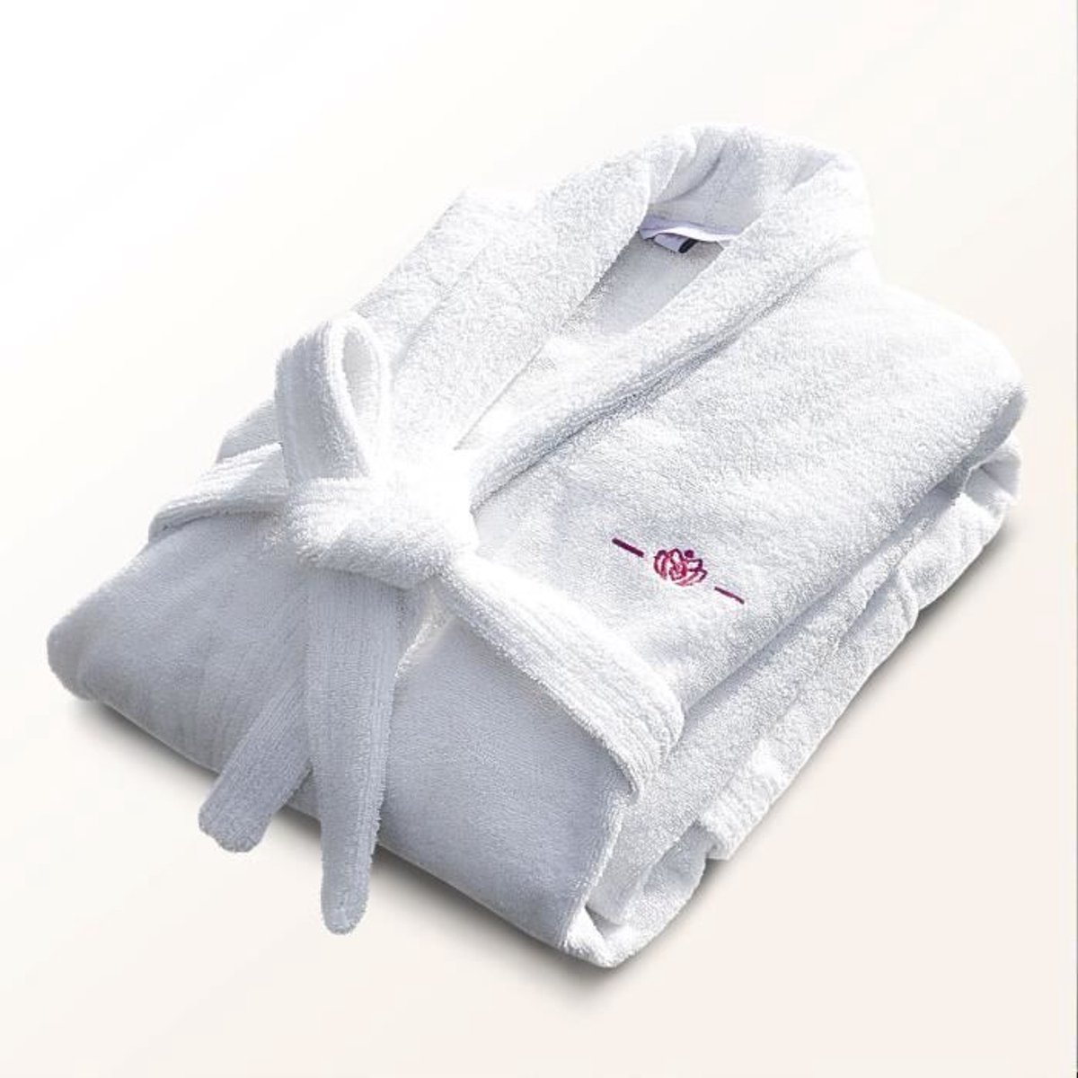 Badjas - BADTIJD - Maat M - 100% katoen 500 g/m² - Zacht, absorberend, unisex - Wit