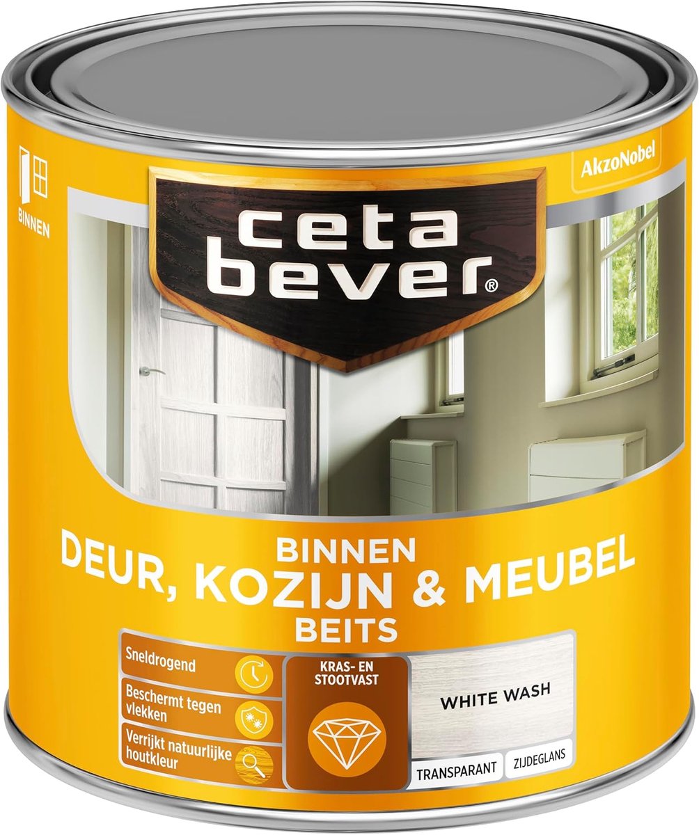 Inner lak - Satin - Wit wash - Sneldrogend en krasbestendig - ShopVlot