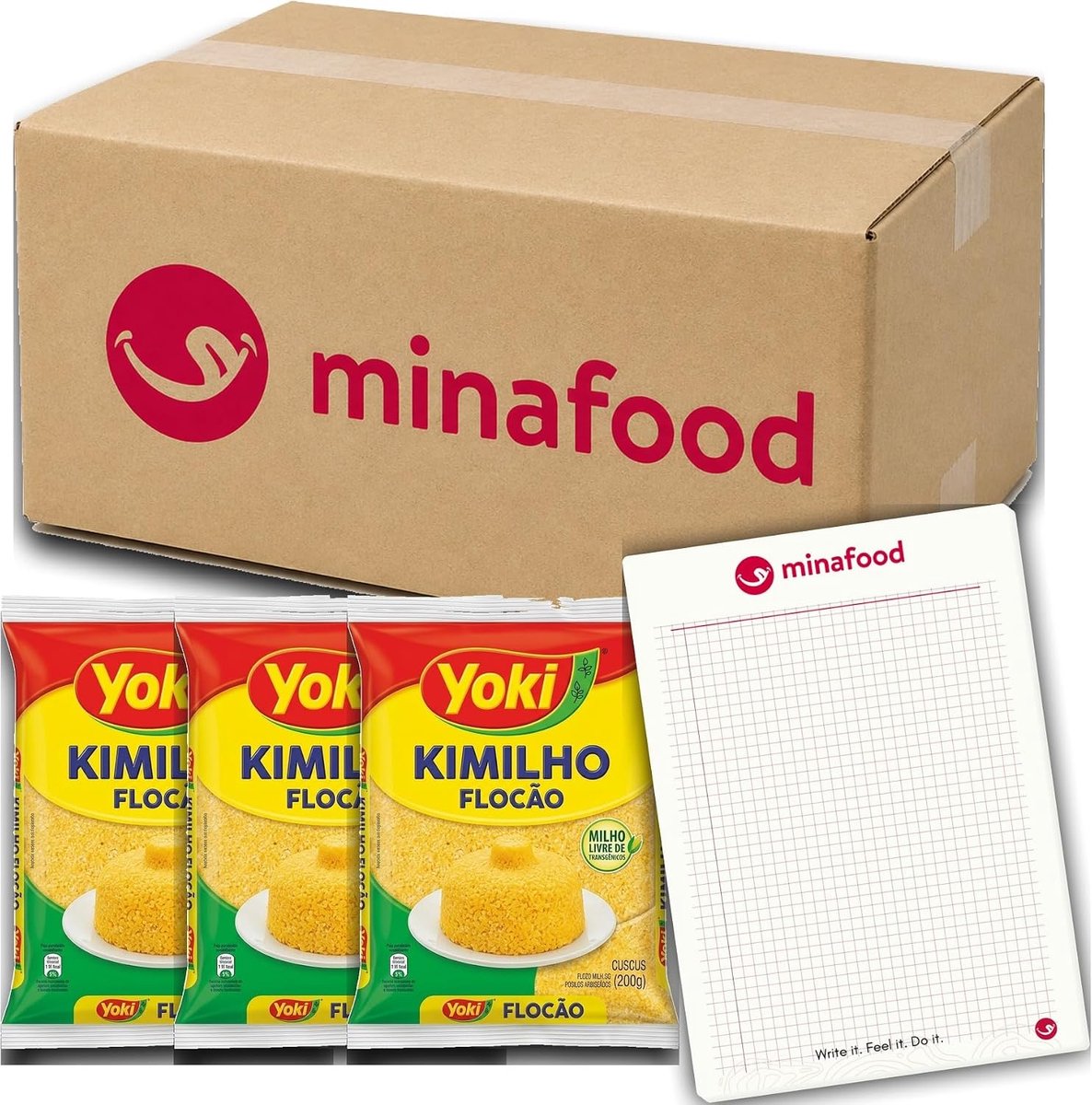 Maïsmeelvlokken 3x500g - Braziliaans - GMO-vrij - Voor Cuscuz en Maïsgebak - m-winkel