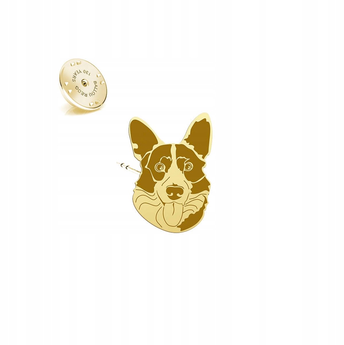 Gouden Welsh Corgi Cardigan Speld - Zilver 925 Verguld