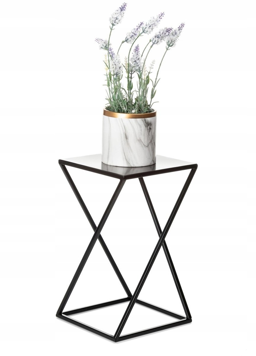 Moderne Plantenstandaard 40 cm Zwart Metaal - Stijlvolle Loft Design