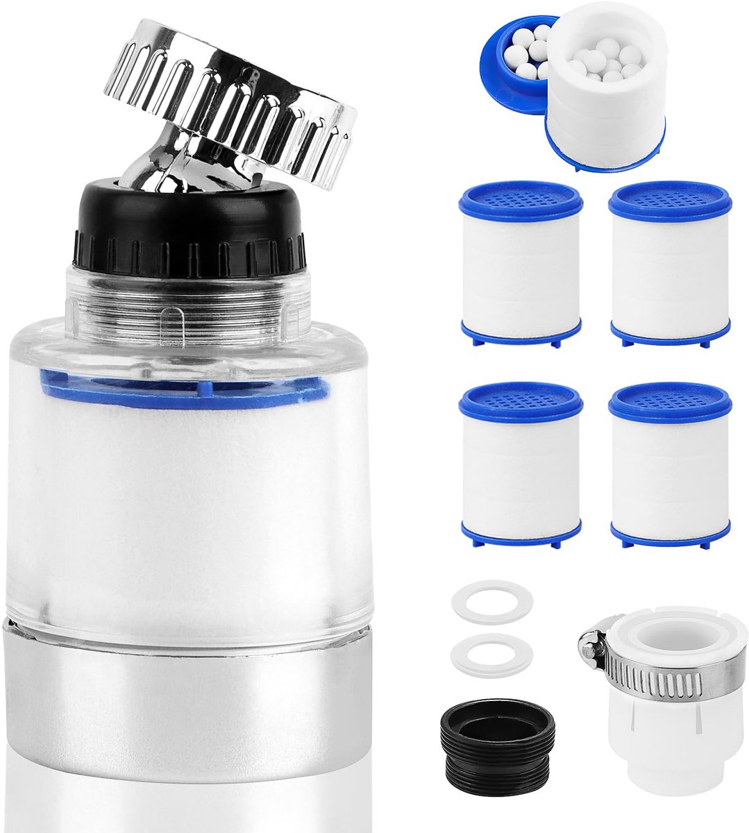 Waterfilter kraanfilter - 360° draaibaar - vervangbaar filterelement - gezond drinkwater - ShopVlot