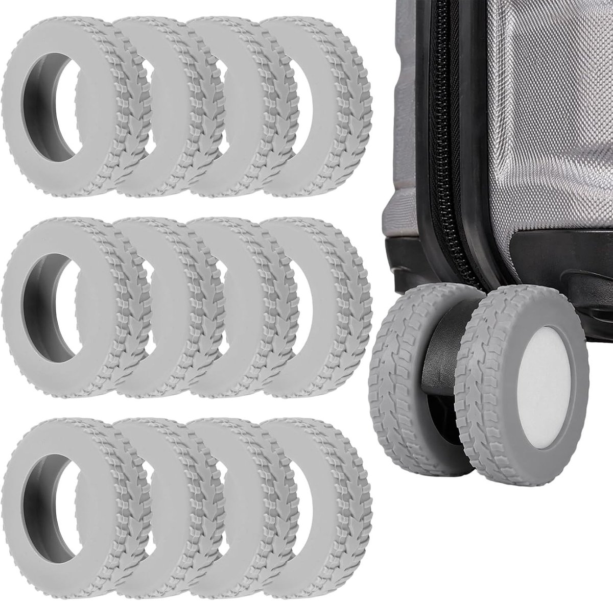 Bagage Wielhoezen - Grijs - 52 x 15 x 10 mm - Siliconen - Voor Koffers en Bureaustoelen