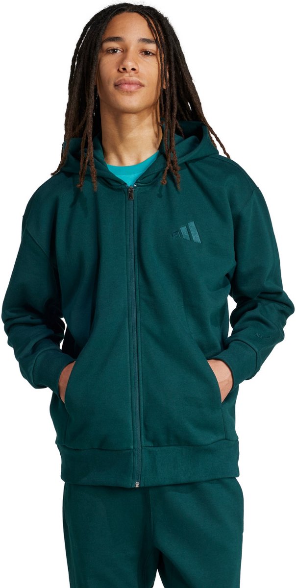 adidas ALL SZN Fleece Full Zip Sweatvest Heren 2XL Groen