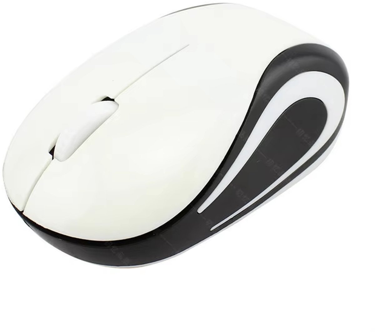 Mini Draadloze Muis 2,4 GHz – Draagbare Computer Muis met USB-Ontvanger, 1000 DPI Optische Sensor, Ergonomisch voor PC, Laptop, Kantoor en Kinderen - Wit
