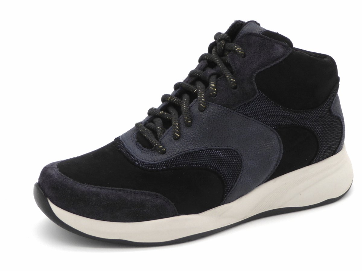 Durea Flex Dames Veterboot - 9835-608-2293 Blauw/Zwart - Wijdte K - Maat 5 (38)