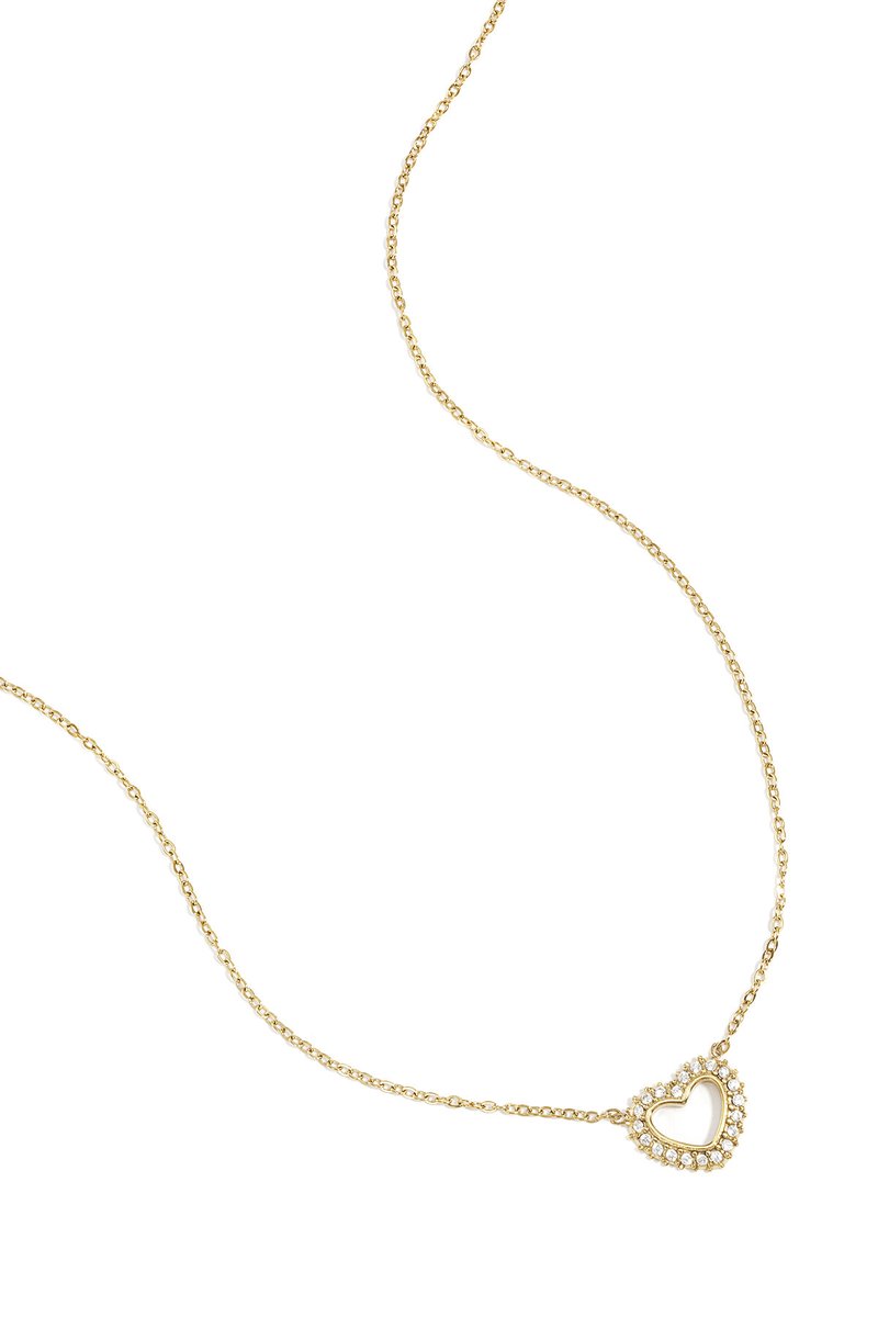 Miwalabel® - Hart ketting dames met Sierkristallen® - Gold plated - Sieraden - Steentjes - Halsketting - Cadeau voor vrouw - 35 - 40 cm verstelbaar - Goud - Minimalistisch
