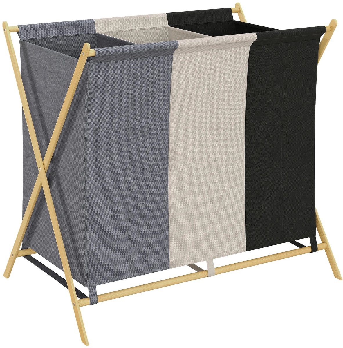 Nutrella Wasmandorganizer - Wasmand - Wasmandmeubel - Vouwbaar- 129 L - 3 manden - Multicolor