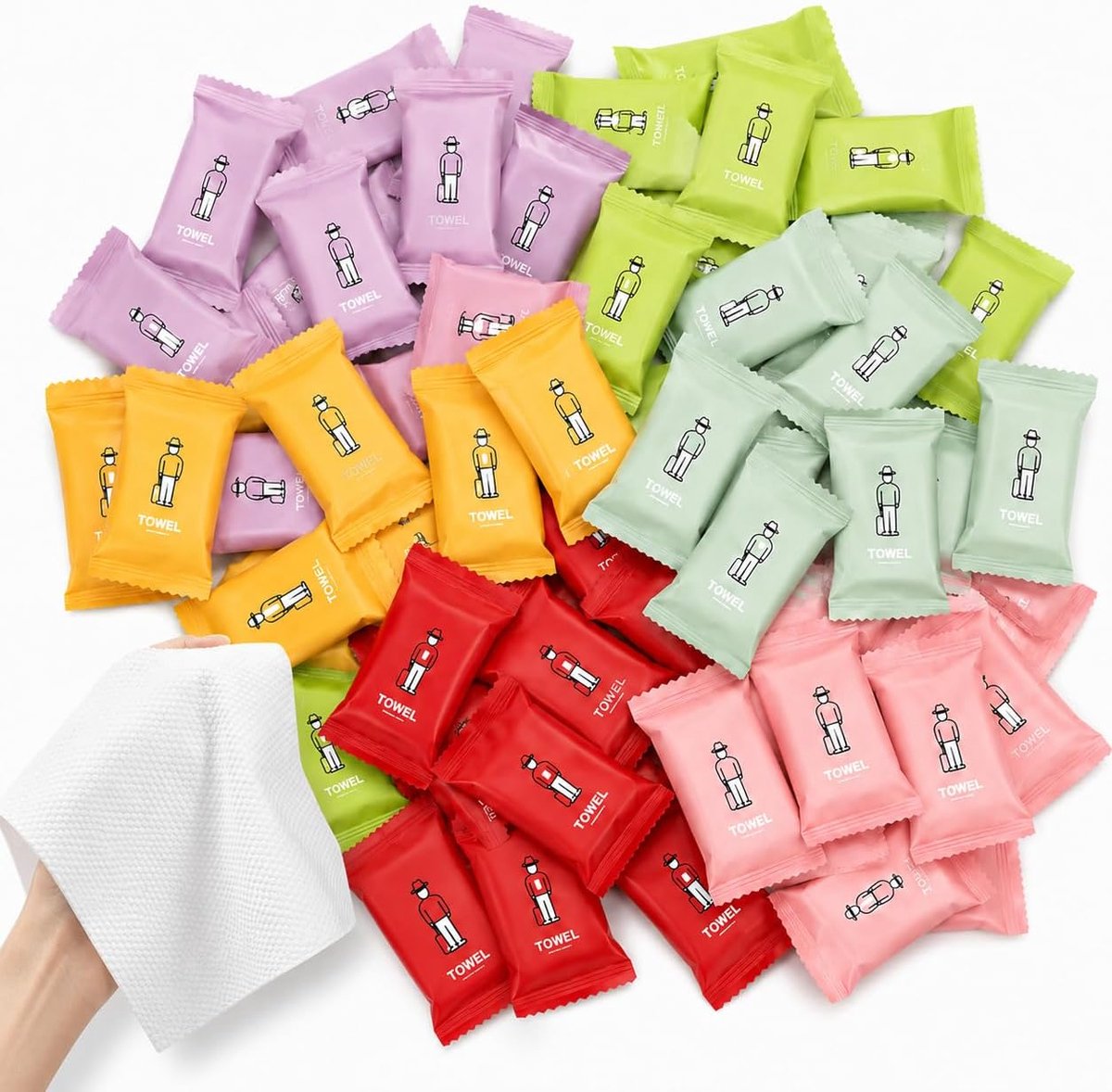 Pack of 72 Compressed Towels, Compressed Disposable Cloths Compressed Mini Face Cloths Unfolds Wet for Mobile - ShopVlot