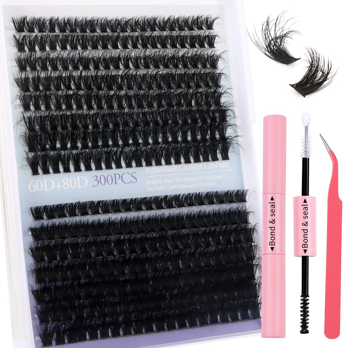 Individual Artificial Eyelashes, 300 Pieces, 60D + 80D - ShopVlot