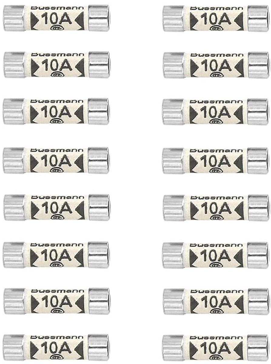 16pcs 10A Ceramic Tube Fuses, 25 x 6.3 mm, 240 V, for UK Sockets and Extension Cables - ShopVlot