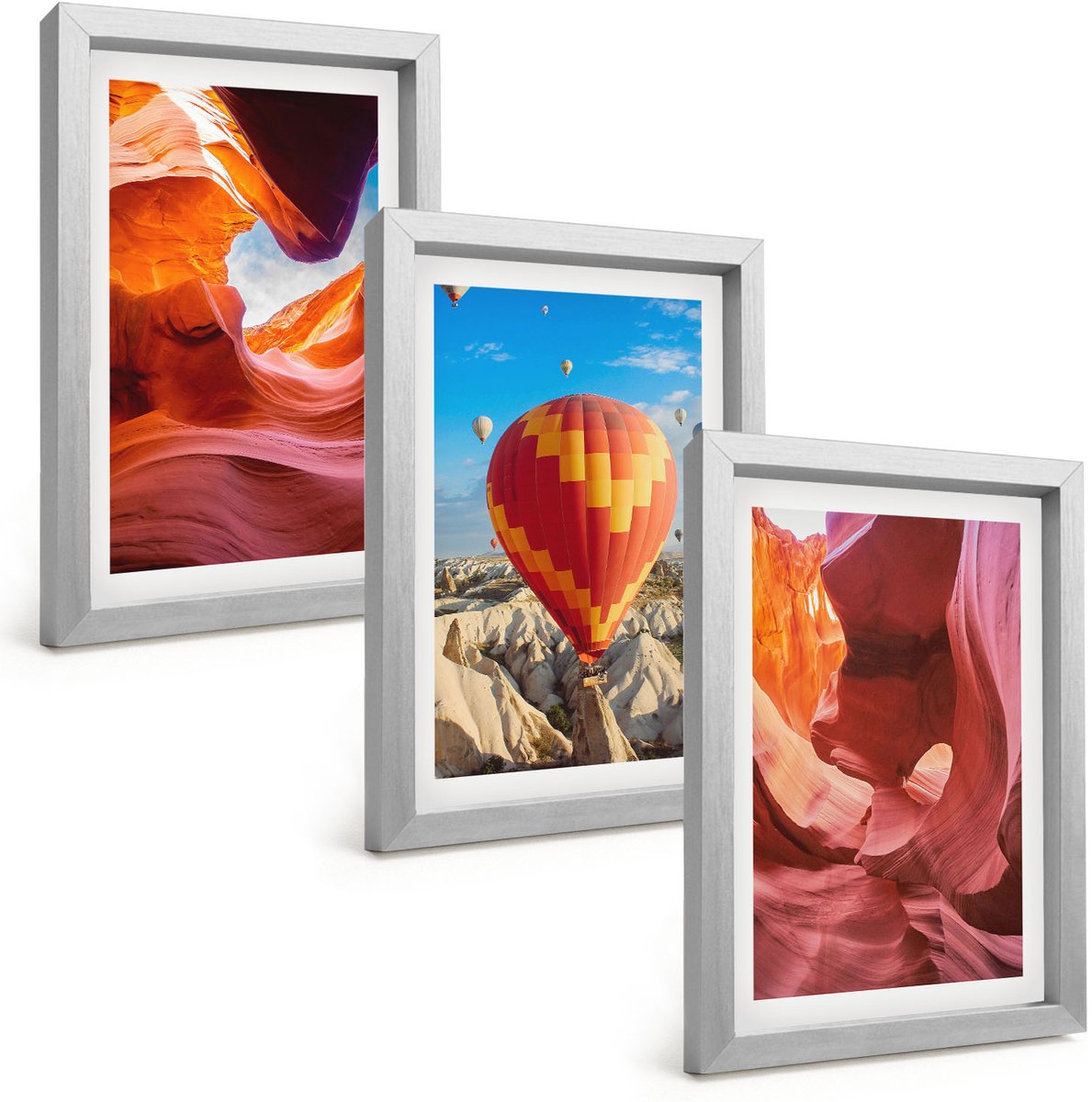 Tulup 4-Delige Schilderij Set - Woestijnklooflandschappen en ballonvaart - 20 x 30 cm - Wanddecoratie - Moderne Interieurdecoratie - Moderne Wanddecoratie