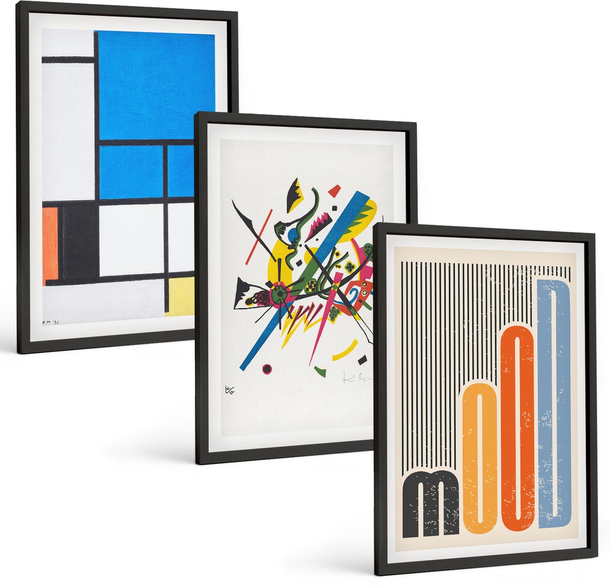 Tulup 4-Delige Schilderij Set - Abstracte moderne composities met geometrische vormen - 40 x 60 cm - Muurdecoratie - Wanddecoratie - Hal - Woonkamer Decoratie