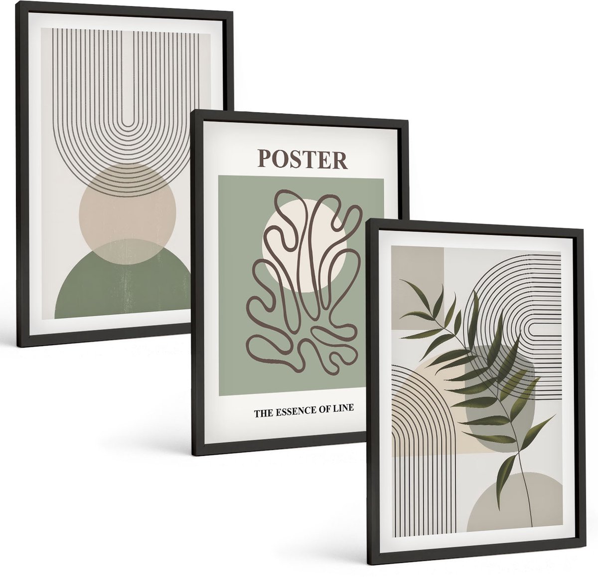 Tulup 4-Delige Schilderij Set - Geometrische abstracte botanische patronen poster - 40 x 60 cm - Decoratieve Schilderijen - Woonkamer - Interieur - Woonkamer Decoratie