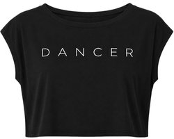 Dancer Dancewear - Dans t-shirt "Dance" - Zwart - Dames - maat L